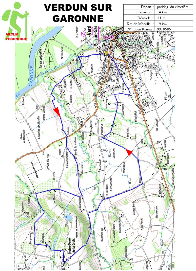 Randonnée à Verdun sur Garonne